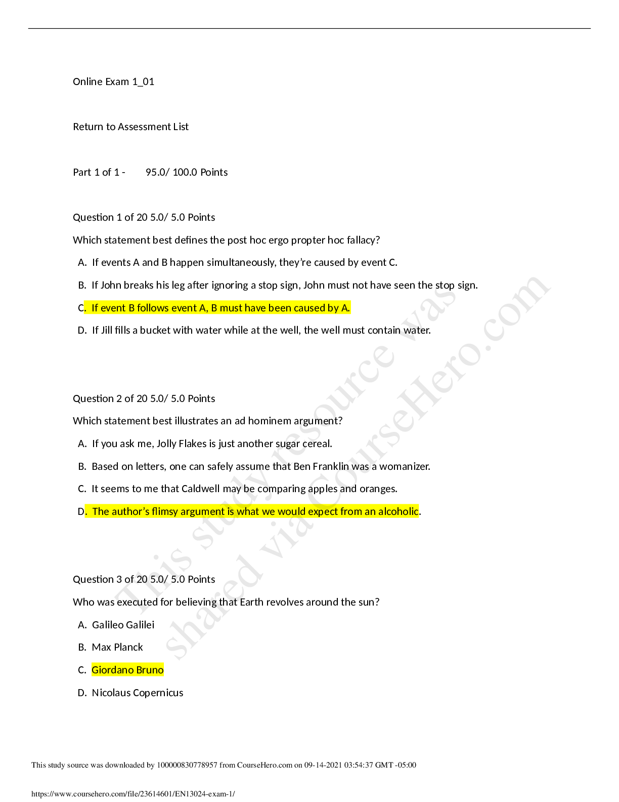 Preview image for Ashworth College EN130.2.4 exam 1